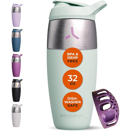 240733 - Promixx Shishe Pursuit Shaker, 950 ml, çelik inox, e gjelbër deti