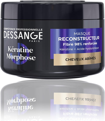 318473 - DESSANGE Maska Rindërtuese për Flokët, 280 ml, me Keratinë Bimore dhe Acid Hialuronik, për Flokë të Dëmtuar