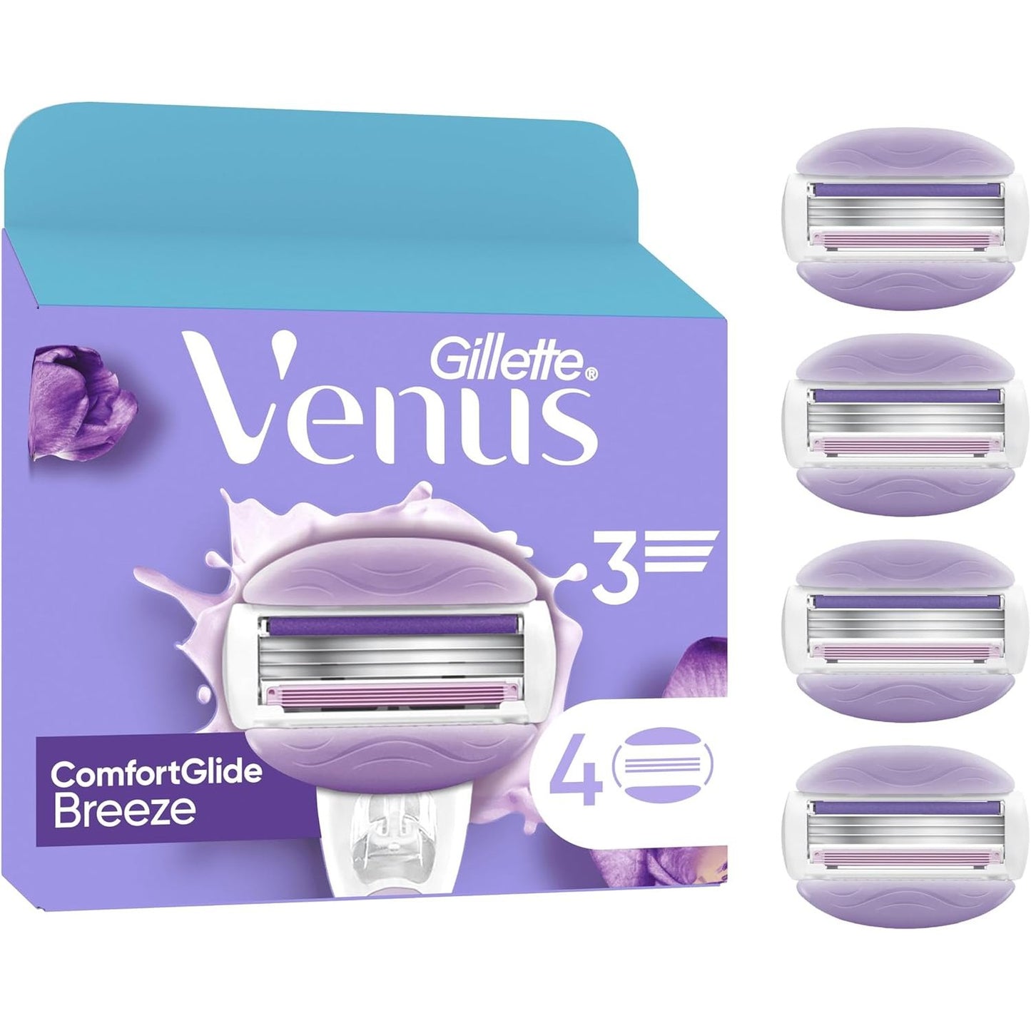 321634 - GILLETTE Venus Brisqe rroje për femra, 4 tehe zëvendësuese ComfortGlide Breeze