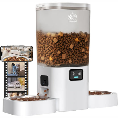 255487 - FRIENHUND Dispenser Automatik Ushqimi për Mace, kapacitet 7L, WiFi 5G me Alexa, i lëvizshëm