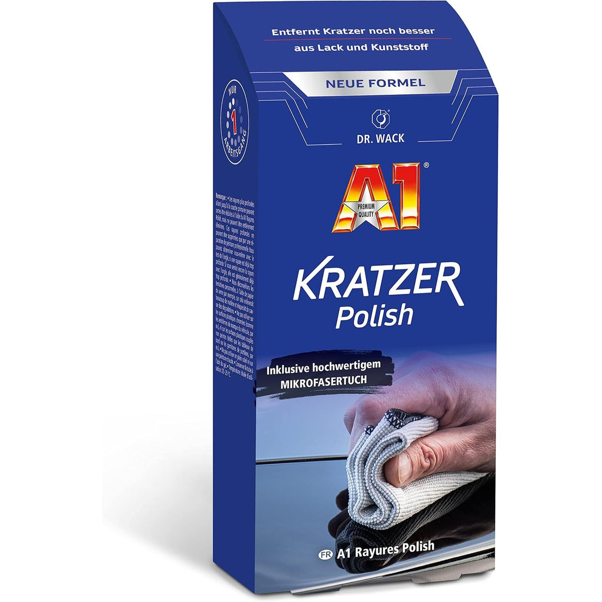 314638 - DR. WACK A1 Gërvishtës Polish 50 ml me leckë mikrofibre - Heqës gërvishtjesh për makina - Pastë lustruese për bojë dhe plastikë - Lëmues makinash për më shumë shkëlqim