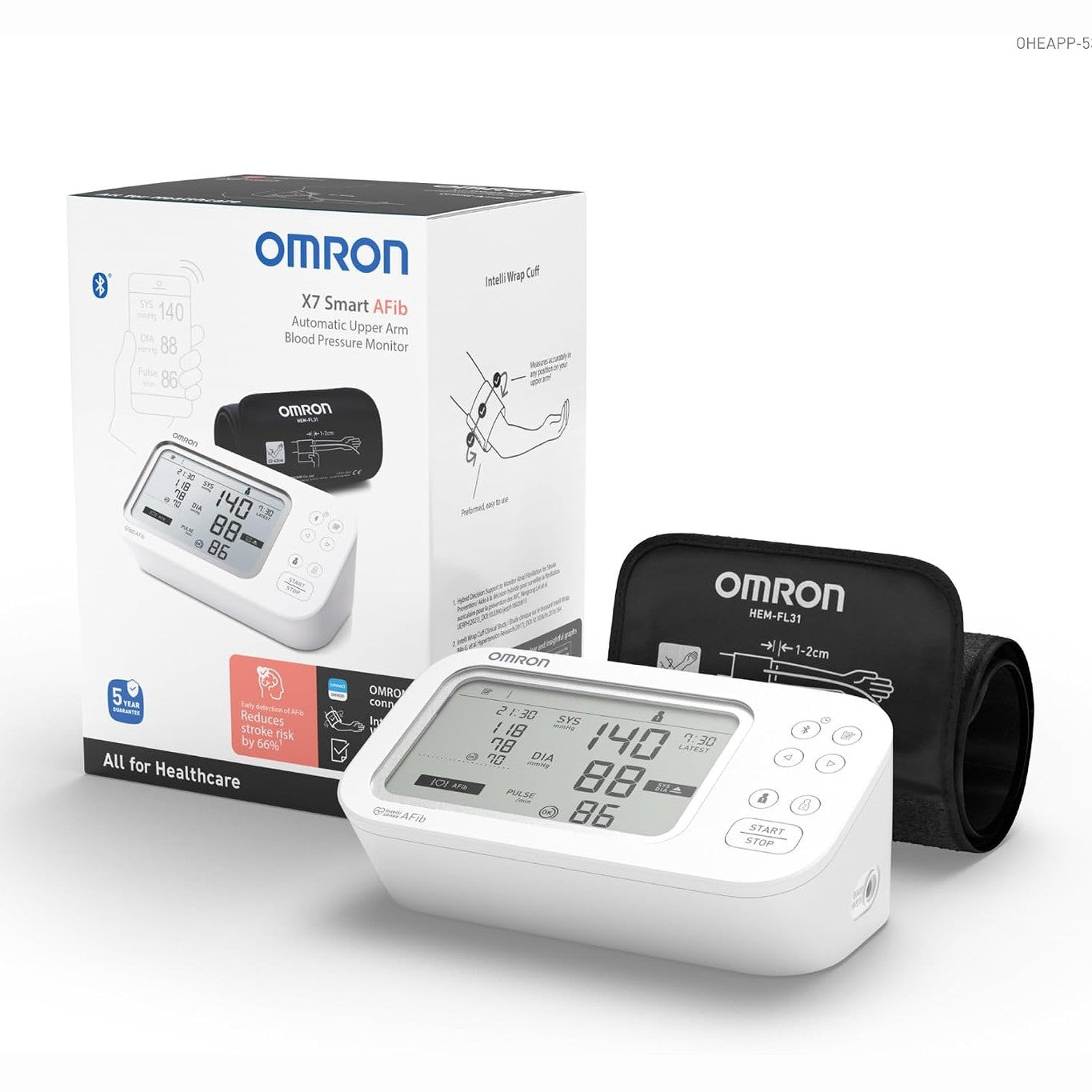 289483 - OMRON Monitorues Tensioni Gjakut X7 Smart AFib, 2 Përdorues, 22-42 cm, me Aplikacion
