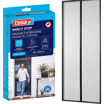 288784 - TESA INSECT STOP - Perde magnetike vetë-mbyllëse, për dyer ballkoni dhe verande, 2.0 m x 0.8 m