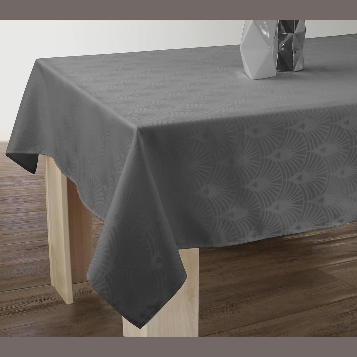 224384 - Jules Linen - Mbulesë tavoline rezistente ndaj njollave, Gri Antracit, 150 x 300 cm, DA-03-300