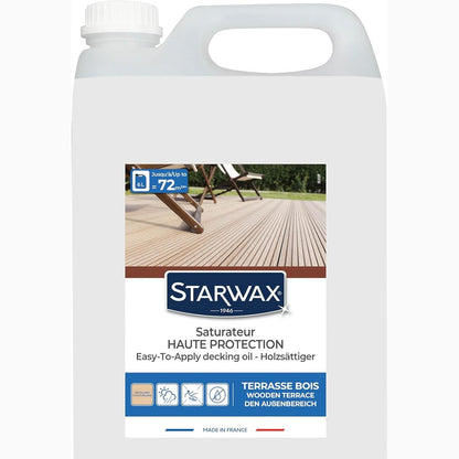 245250 - STARWAX - Mbrojtje e Lartë e Ngopjes 6L - Pa Ngjyrë - Format i Madh - Mbron dhe Ushqen Thellë Fibrat e Drurit - Rezistent ndaj Motit - Tharje e Shpejtë - Pa Erë - Mbulon Deri në 72m²