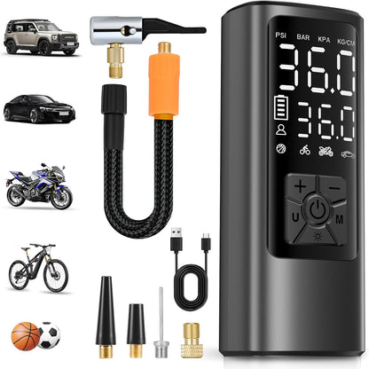 288700 - HOVVIDA Fryrës Gomash Makine, Kompresor Ajri Portativ Pa Tel, 150 PSI (10.3 Bar), Fryrës Elektrik, Pompë Biciklete, Fryrje e Shpejtë, Fikje Automatike, LED, për Makinë, Motoçikletë, Biçikletë, Top