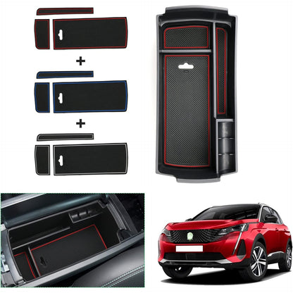 288992 - GAFAT Kutia e Ruajtjes së Konzolës Qendrore për Peugeot 3008 5008 GT 2016-2023 2024, e Kuqe