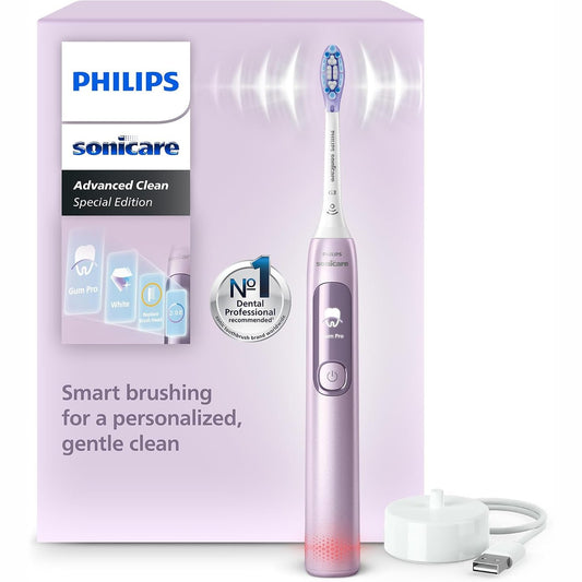 315111 -  Furçë dhëmbësh elektrike Sonicare AdvancedClean HX3792/12 - Ekran inteligjent, sensor presioni, kokë furçe zëvendësuese, 5 mënyra larjeje, rozë