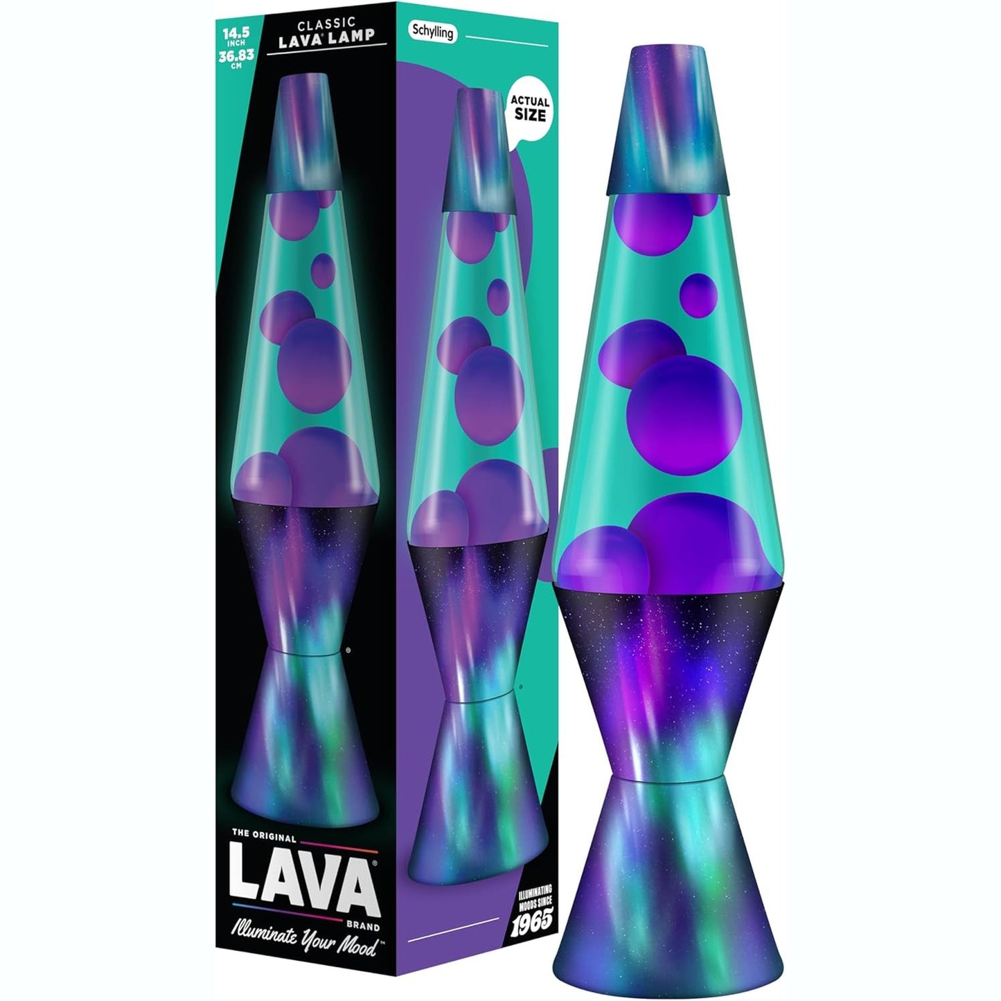 217647 - LAVA® Llambë Lave Aurora Borealis 2047, dyllë vjollcë, lëng blu-jeshil, 14.5 inç