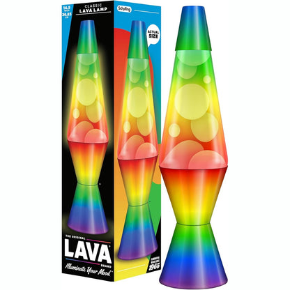 221623 - LAVA® Llambë Lave Rainbow 2513, 14.5 inç, dyllë e bardhë, lëng i tejdukshëm, bazë dekorative