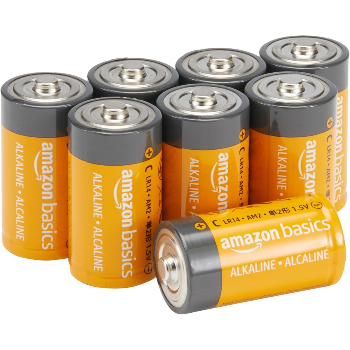 310413 - AMAZON BASICS - Bateri shumëpërdorimëshe alkaline të tipit C me 8 copë, 1.5V, afat ruajtjeje 5-vjeçar