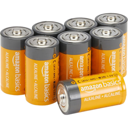 310413 - AMAZON BASICS - Bateri shumëpërdorimëshe alkaline të tipit C me 8 copë, 1.5V, afat ruajtjeje 5-vjeçar
