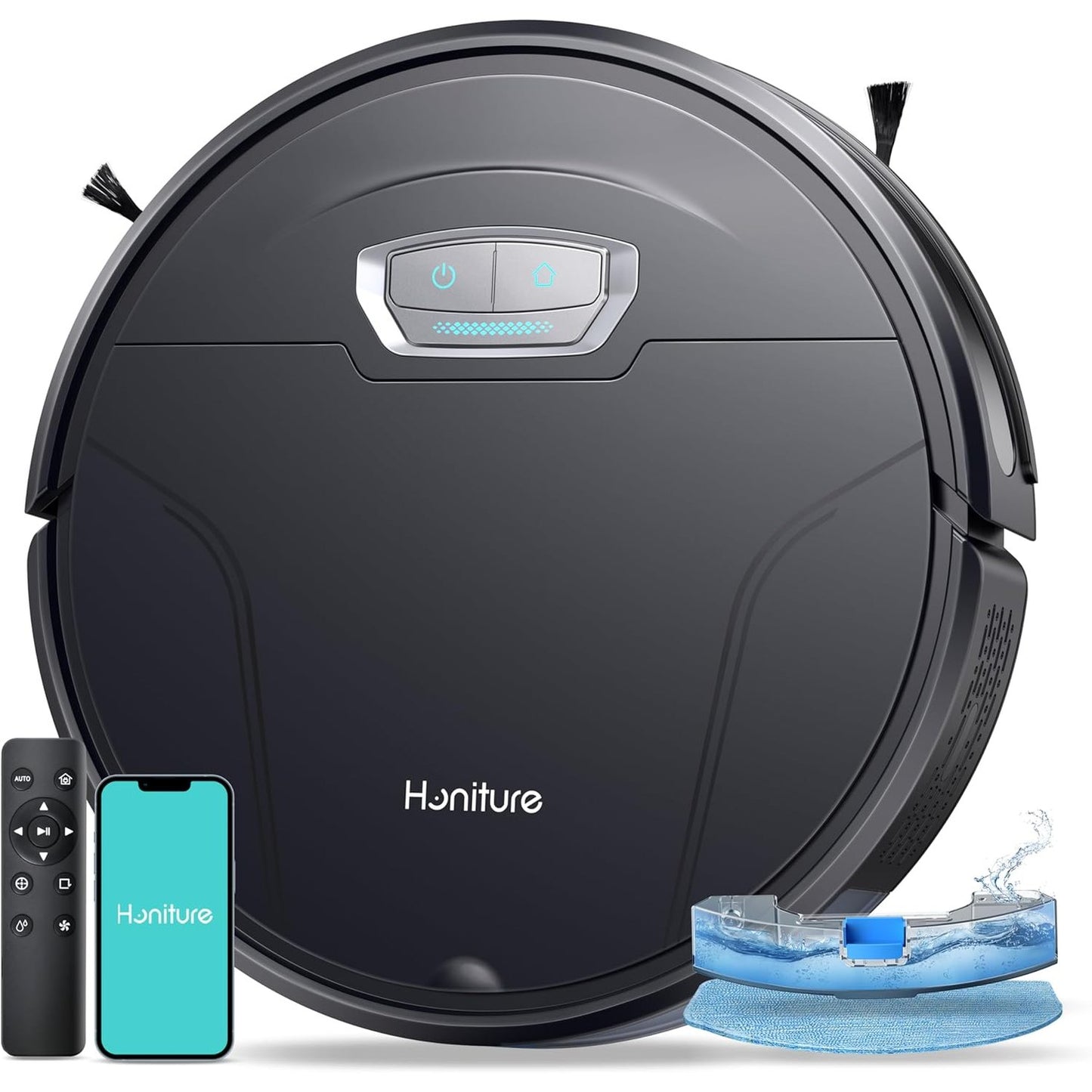 255081 - HONITURE Fshesë me korrent robotike G20 PRO, thithje 8000Pa, me mop, Alexa/WiFi/APP, super e hollë, për dysheme të forta me qime kafshësh shtëpiake