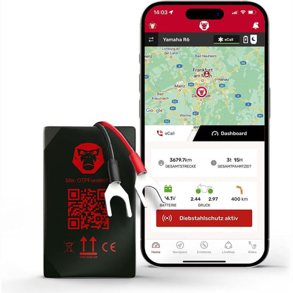299011 - RIDELINK WINGMAN 4G - Gjurmues GPS për Motoçikleta, IP54 i papërshkueshëm nga uji dhe pluhuri, me navigim motoçikletash dhe planifikues itinerari