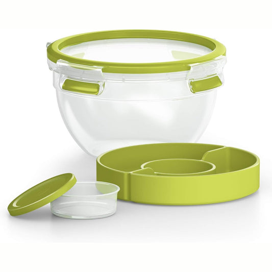 294380 - Kuti sallate EMSA Clip & Go, 1 L, 100% e papërshkueshme nga rrjedhjet, me vulë freskie, transparente, jeshile e çelët