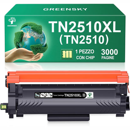 274203 - GREENSKY Toner TN2510 TN2510XL i pajtueshëm me Brother HL-L2400DWE HL-L2400DW HL-L2445DW DCP-L2627DWE MFC-L2800DW DCP-L2660DW DCP-L2665DW MFC-L2827DWXL MFC-L2860DWE (1 copë)