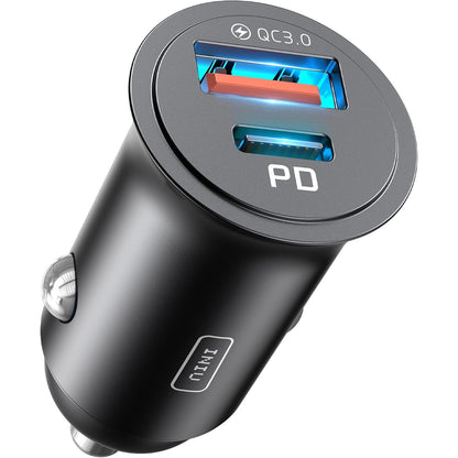 274406 - ADAPTUES PËR ÇAKMAK INIU, adaptues 12V USB C 60W për makinë PD & QC 3.0, karikues për makinë, prizë ndarëse USB për çakmak me iPhone 16 15 14 13 Pro Max iPad Samsung S24 S23