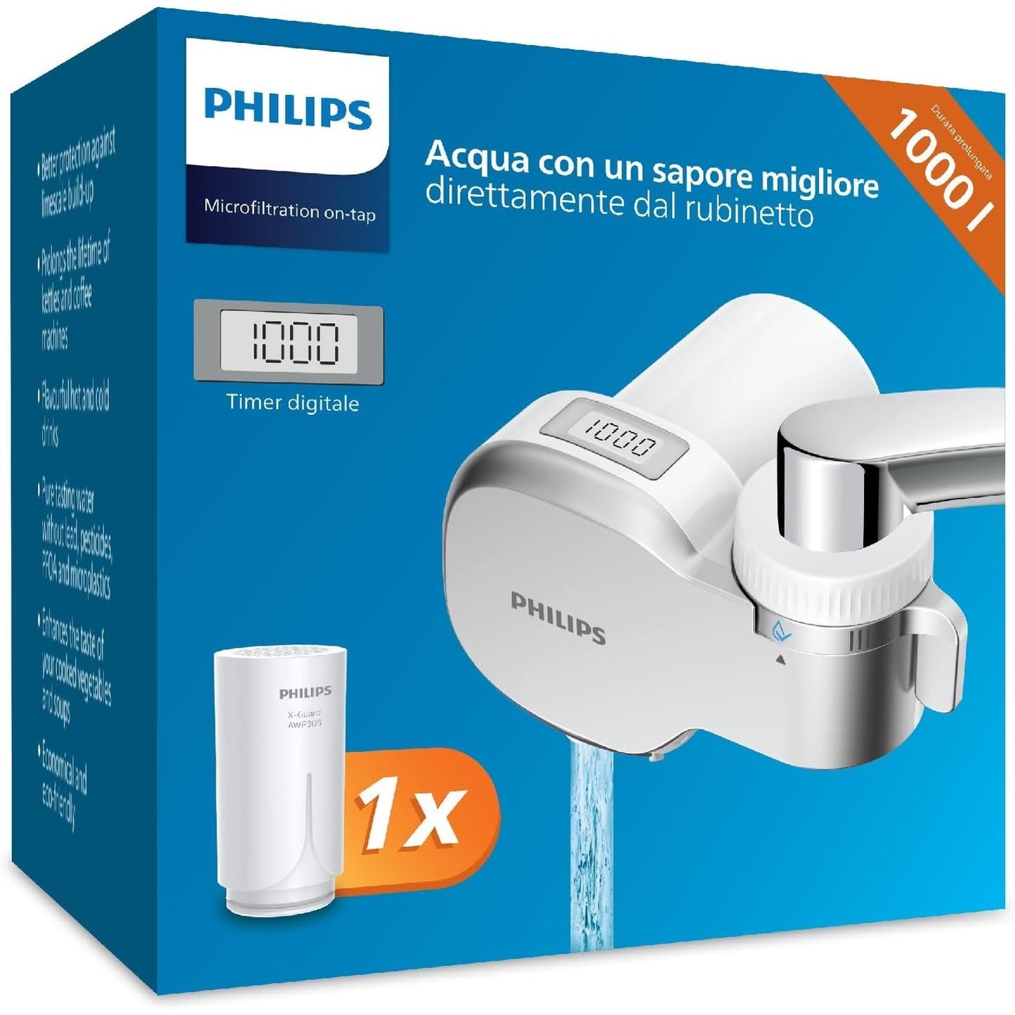 183655 - PHILIPS Filtër Uji AWP3705P1/10 me Mikrofiltrim dhe Ekran Dixhital, Kapacitet Filtrimi 1000L