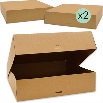 264066 - ScrapCooking Set me 2 kuti për torta - Karton kraft i gradës ushqimore - 32 x 32 x 8 cm