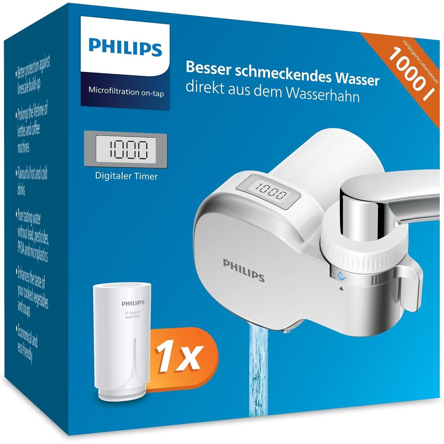 250886 - PHILIPS Filtri i ujit Water OnTap AWP3705P1/10, mikrofiltrim me ekran dixhital, kapacitet filtrimi 1,000 L