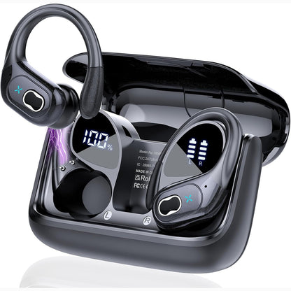 299593 - STECEi Kufje Sportive 2025, Bluetooth 5.4, Mikrofon HD, Kufje Stereo HiFi 75 Orë, IP7 të Papërshkueshme nga Uji