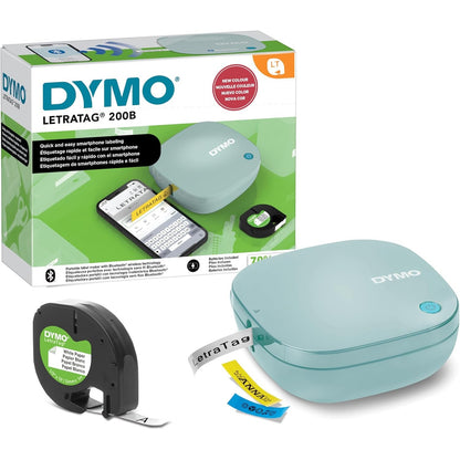 266575 - DYMO Printer Etiketash LetraTag 200B me Bluetooth, Kompakt, përfshin 1 x Shirit Etiketash Letre të Bardhë, Daydream Blu