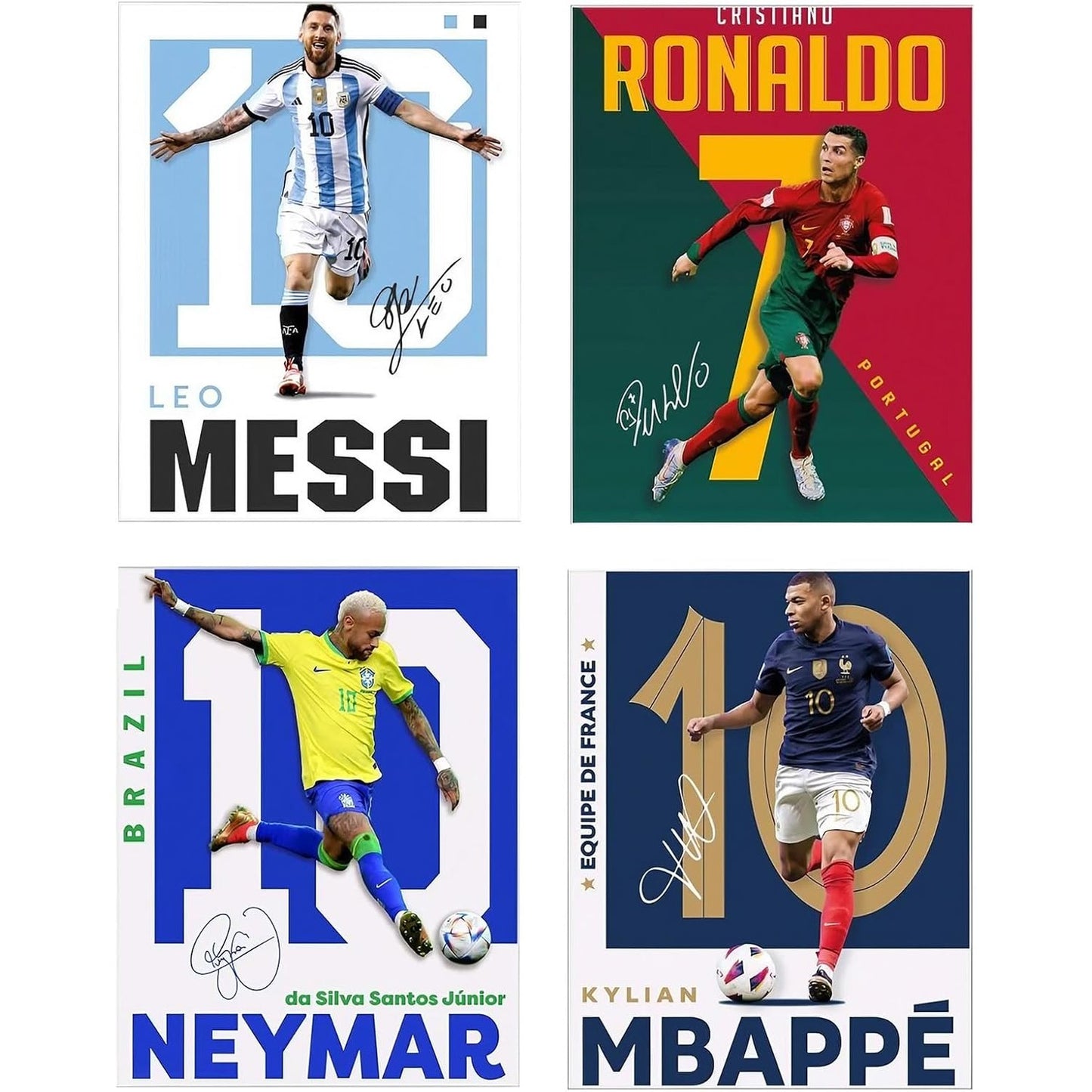 224630 - Vexilon Printime Arti Muri për Futboll, Set prej 4, 30.5 x 20.3 cm, Printime në Kanavacë, Pa Kornizë