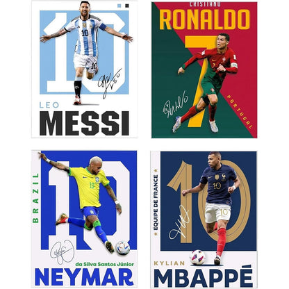 224630 - Vexilon Printime Arti Muri për Futboll, Set prej 4, 30.5 x 20.3 cm, Printime në Kanavacë, Pa Kornizë