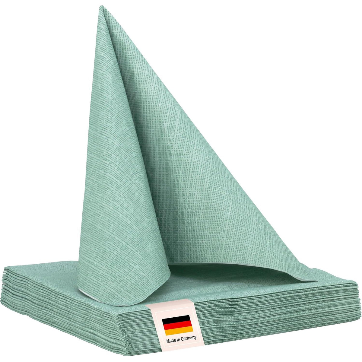 319189 - Peceta 100% Mosel, 20 copë, 33 x 33 cm, jeshile eukalipti, dekor tavoline për ngjarje