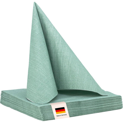 319189 - Peceta 100% Mosel, 20 copë, 33 x 33 cm, jeshile eukalipti, dekor tavoline për ngjarje