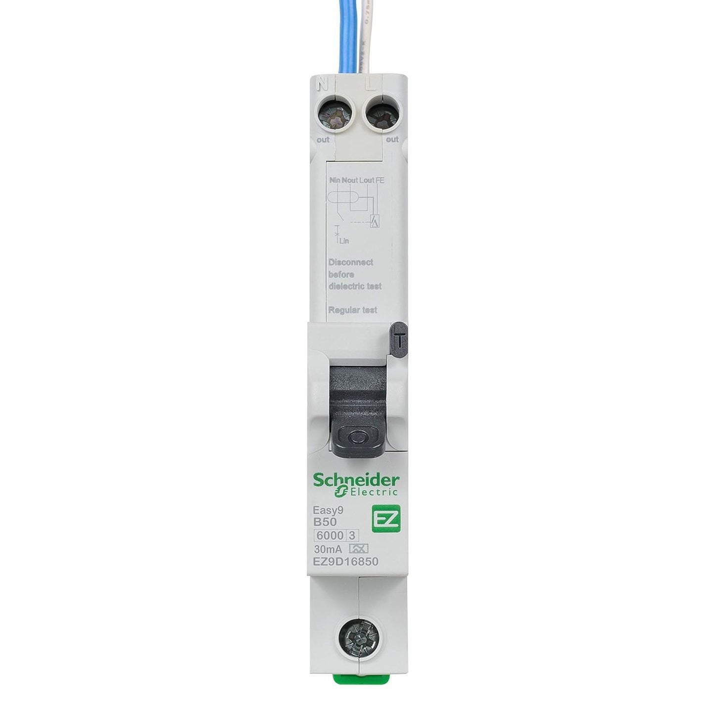 276772 - SCHNEIDER ELECTRIC Ndërprerës Qarku EZ9D16850 Easy9, 1P + NS, 50 A, Kurba B, 6000 A, 30 mA, Ngjyrë Gri