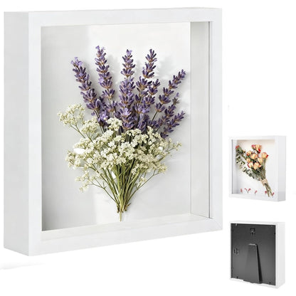 229100 - YUNXCNA Kornizë Fotoje 3D, 30 x 40 cm, e Mbushshme Thellë, Panel Akrilik Transparent, Druri 3cm e Thellë, për Dasma, Dhomë Ndenjeje, e Bardhë