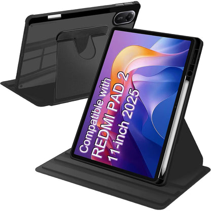 320432 - A-BEAUTY Mbajtëse rrotulluese e pajtueshme me Xiaomi Redmi Pad 2 11 inç 2025, 360° rrotullim, Fjetje/Zgjim automatik, e zezë