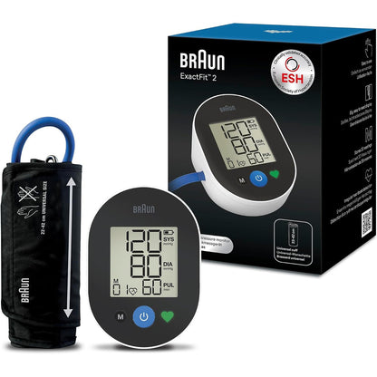 316230 - BRAUN Monitor tensioni i gjakut ExactFit™ 2, saktësi e provuar klinikisht, ekran me kod ngjyrash, manshetë universale, për përdorim jo-komercial, BUA4050