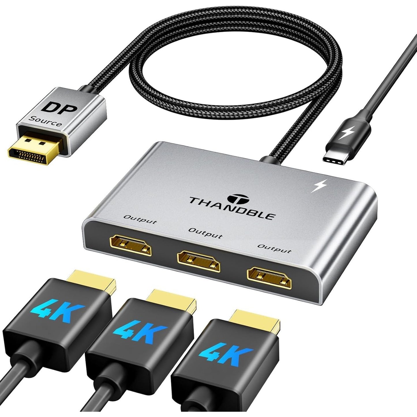 276390 - THANDBLE Ndarës DisplayPort në HDMI, Dalje 1 në 3, Qendër MST (4K @ 60Hz)