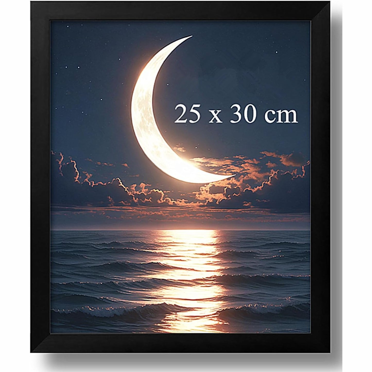 228113 - AEADAR - Kornizë Fotoje prej Druri të Zi, 10 x 12 Inç / 25 x 30 cm, me Pleksiglas, Stil Art Deco (1 Pako)