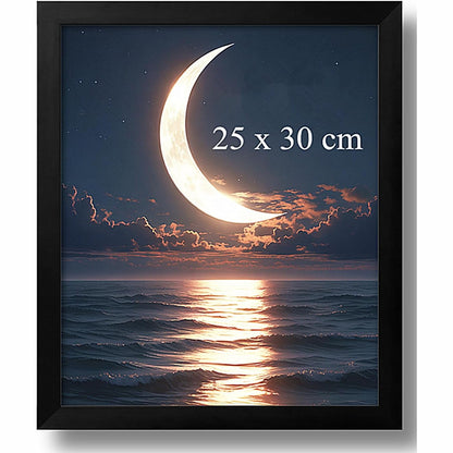 228113 - AEADAR - Kornizë Fotoje prej Druri të Zi, 10 x 12 Inç / 25 x 30 cm, me Pleksiglas, Stil Art Deco (1 Pako)
