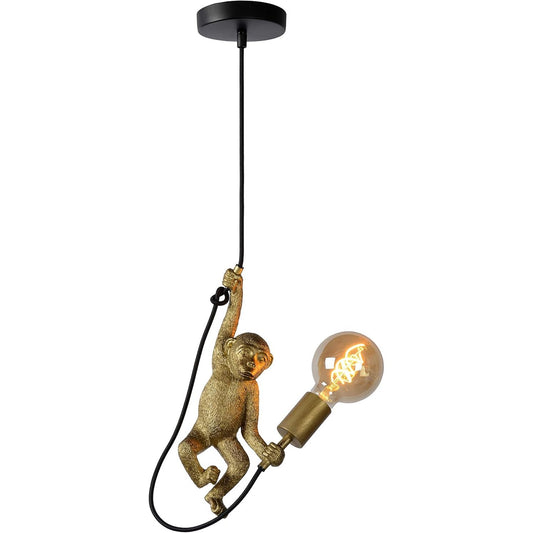 217284 - LUCIDE Drita varëse EXTRAVAGANZA CHIMP - Ø 17.6 cm - 1xE27 - E zezë