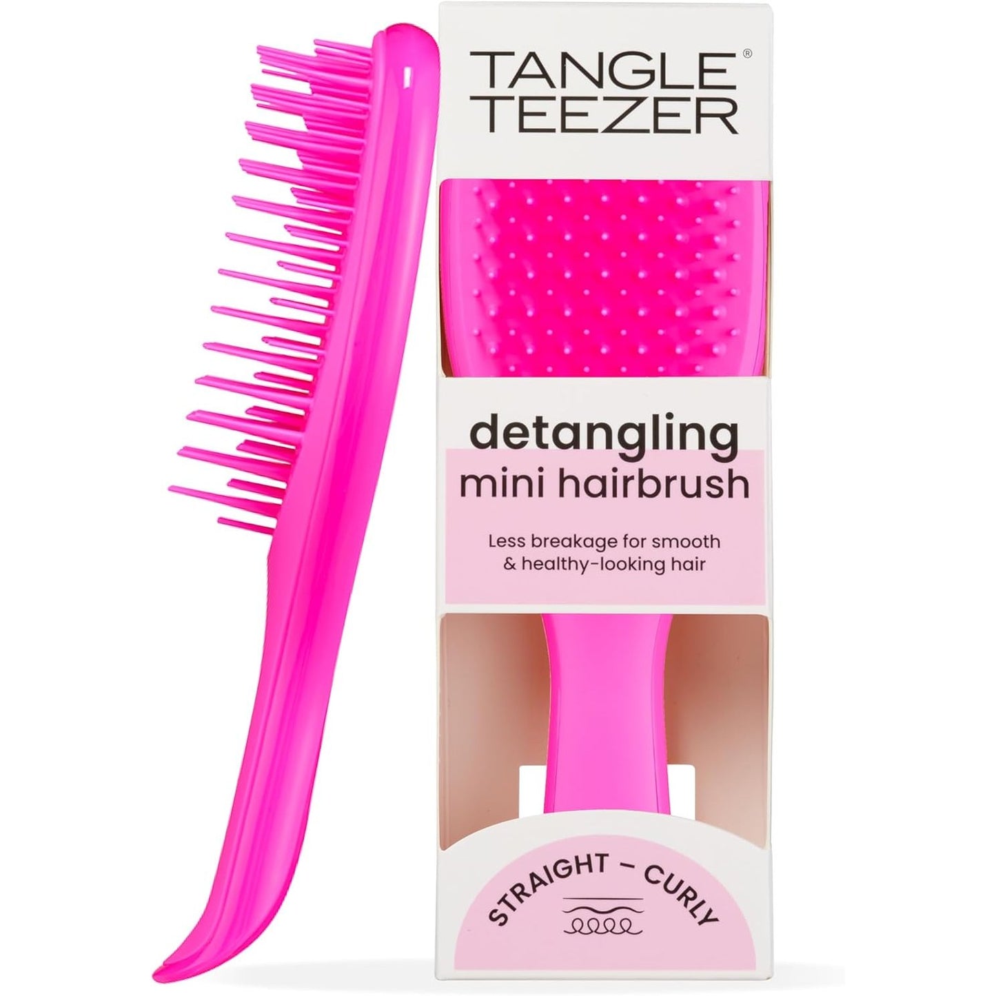 318227 - TANGLE TEEZER - Mini Ultimate Detangler - Furçë Mini për Zbërthim për Flokë të Lagur dhe të Tharë - I përshtatshëm për të gjitha llojet e flokëve - Pink