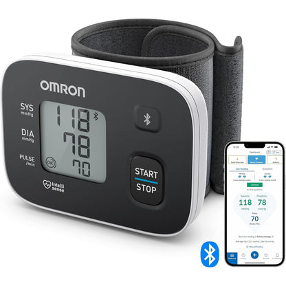 271230 - OMRON Monitor tensioni i gjakut RS3 Intelli IT, i validuar klinikisht, manshetë 13.5 – 21.5 cm, aplikacion falas për iOS/Android, 30 vendndodhje memorieje.