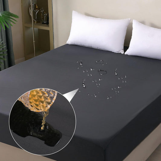 176278 - OHANO - Mbrojtës Dysheku i Papërshkueshëm nga Uji 120x200cm, me Çarçaf të Fiksuar, e Frymëmarrshme, Për Mosmbajtje Urinare, Stinë të Gjitha - Gri e Errët