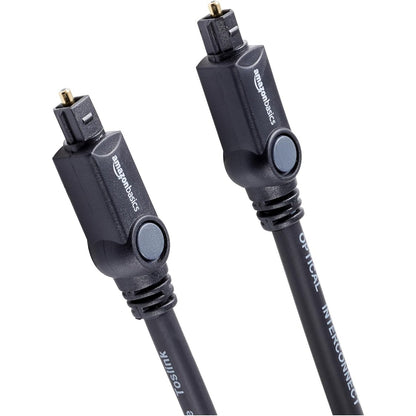 269502 - KABLO AUDIO DIXHITALE OPTIKE TOSLINK AMAZON BASICS, për televizorë, 1 m, e zezë