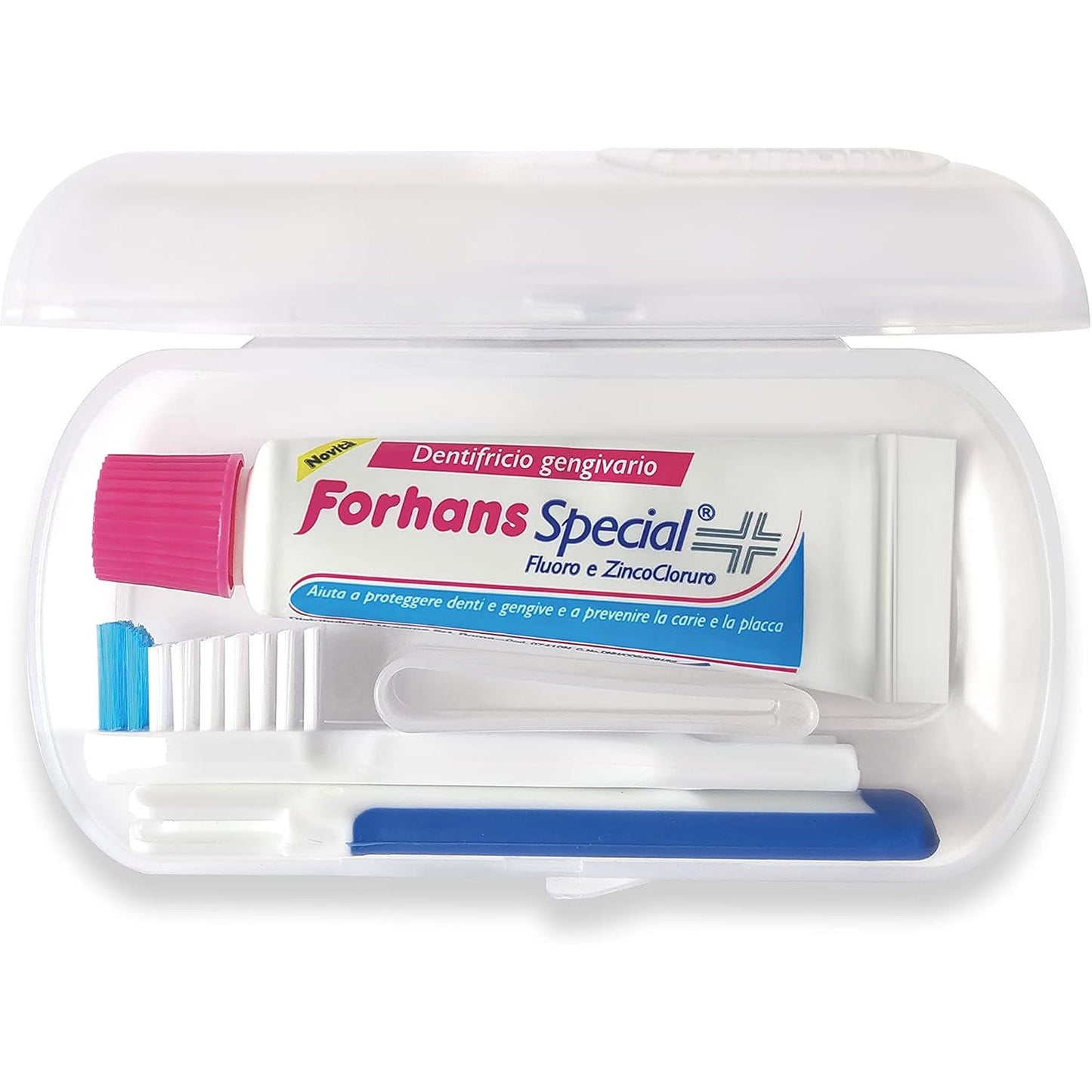 318860 - FORHANS - Pastë dhëmbësh speciale xhepi + furçë dhëmbësh