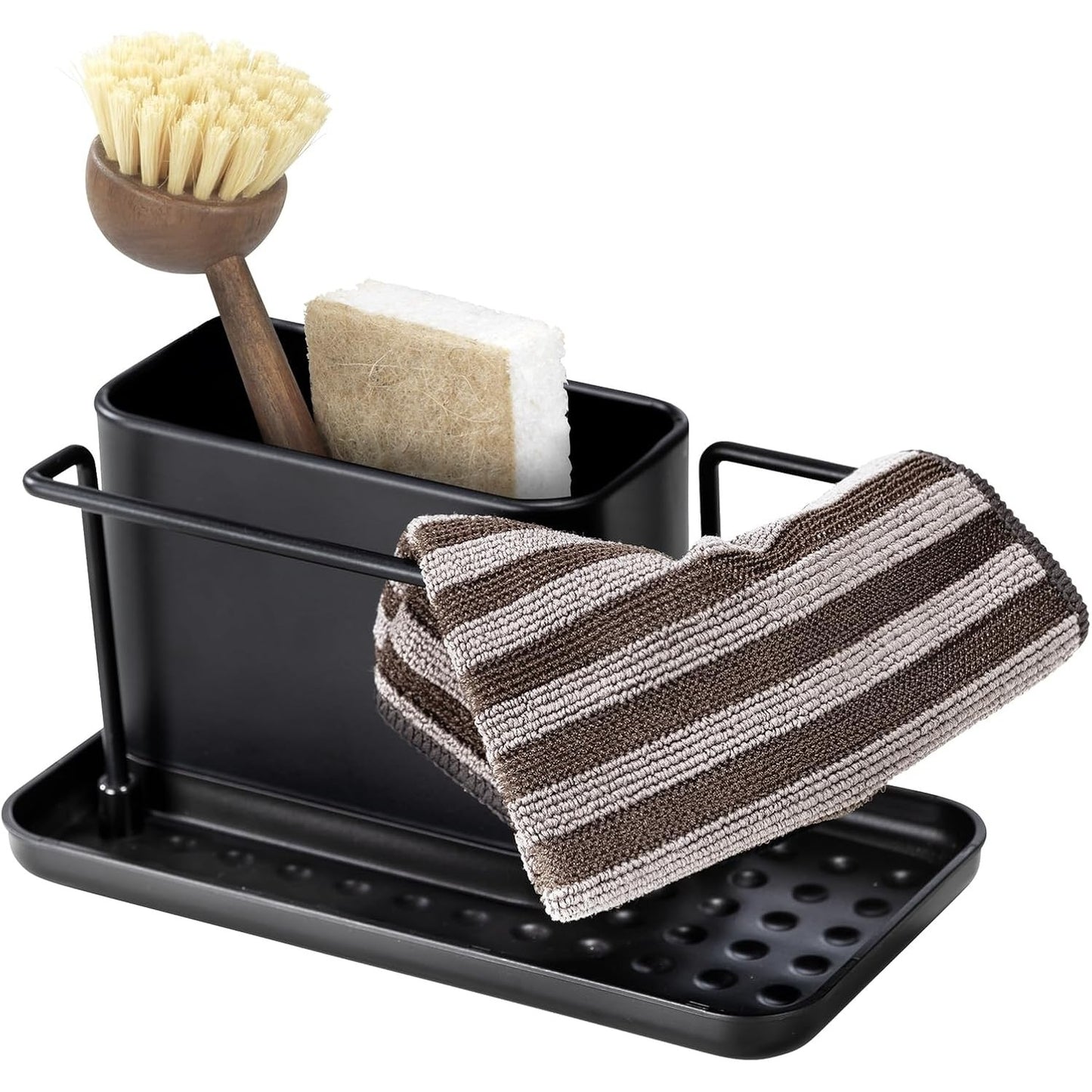 262168 - WENKO Organizues për larjen e enëve Model Orio, Kuti larjeje me enë çeliku inox të lëvizshme, dimensionet (Gj x L x Th): 21 x 10.5 x 12 cm, E zezë