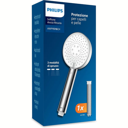 183666 - PHILIPS Koka e Dushit me Filtër - Largon efektivisht Klorin dhe Grimcat e Mëdha, Tre Mënyra Spërkatjeje, Dizajni Rrit Presionin, Kapacitet Filtrimi 1-mujor