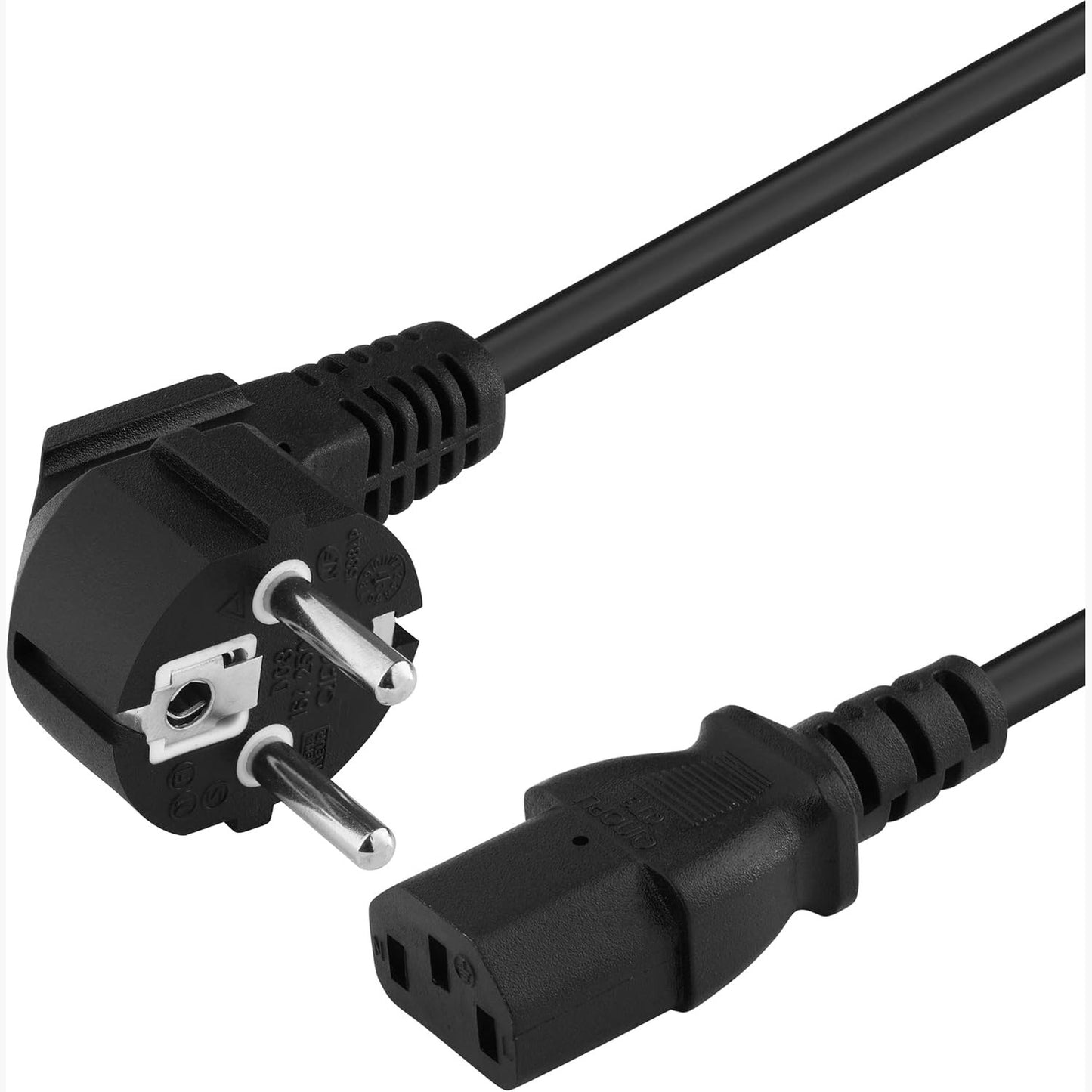 267275 - PREMIUMCORD Kabllo Energjie AA8230V 5m, Spinë Tokëzimi e Pjerrët në Prizën IEC C13, 3-polësh, e Zezë