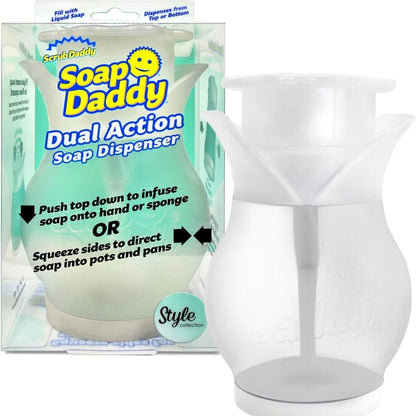 219543 - SCRUB DADDY - Dozator sapuni për kuzhinë dhe banjo, rimbushshëm, me dy mënyra, shumëfunksional