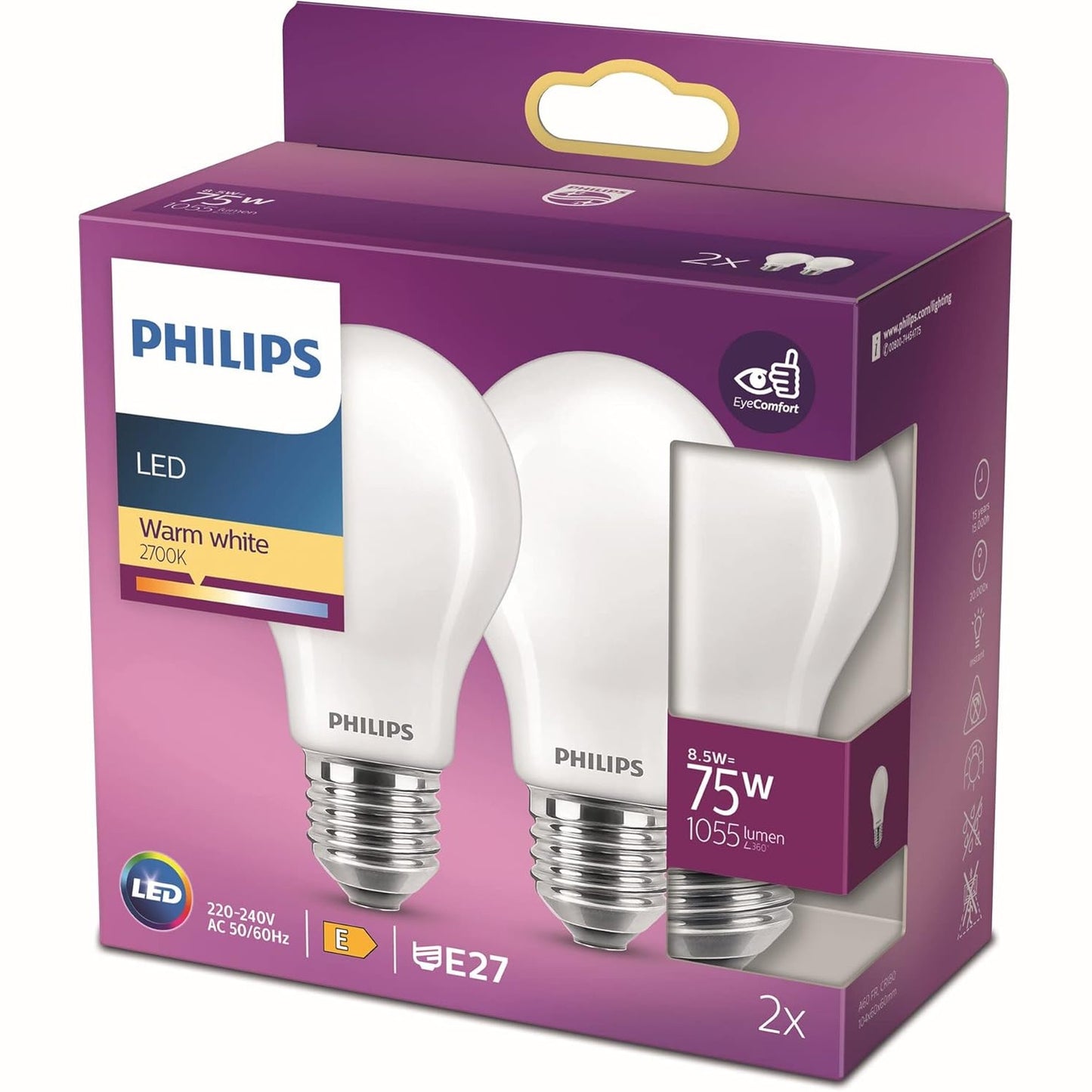 230004 - PHILIPS Llambë LED 8.5-75W E27 e Bardhë e Ngrohtë