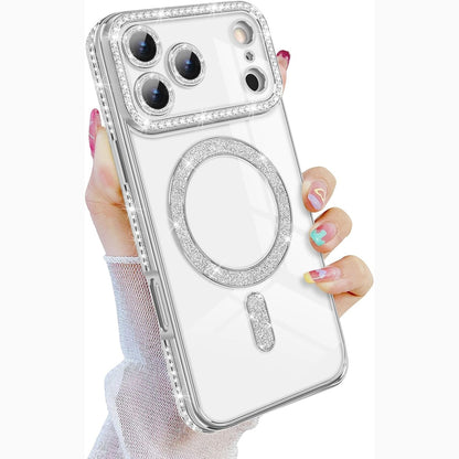 269379 - Newseego Mbrojtëse për iPhone 17 Pro Max, Mbrojtëse Telefoni TPU me Shkëlqim 6.9 inç, e Përputhshme me MagSafe, Rezistent ndaj Goditjeve, Argjendtë