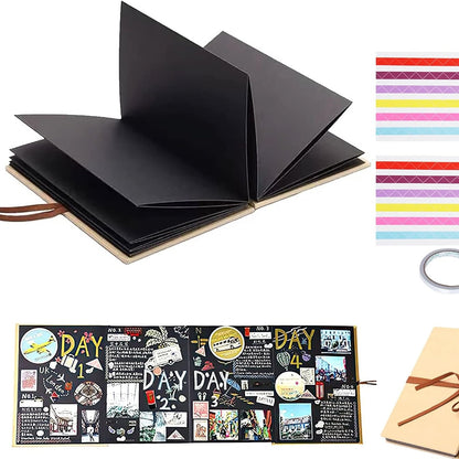 224962 - ERBO Album Fotosh DIY, Libër Fotosh 8 inç, 34 faqe, për dhurata diplomimi, ditëlindjeje, përvjetori, i zi